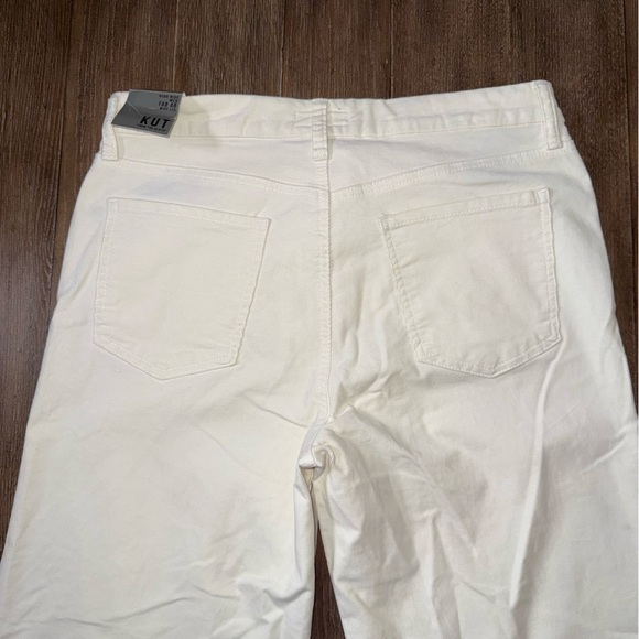 KUT FROM THE KLOTH meg high rise fab ab raw hem denim jeans in optic white - Picture 11 of 14